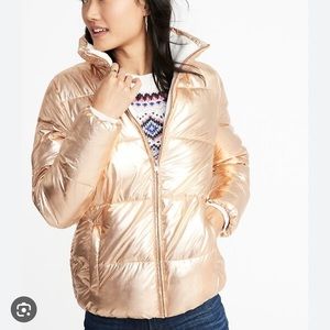 Rose Gold Puffer Coat